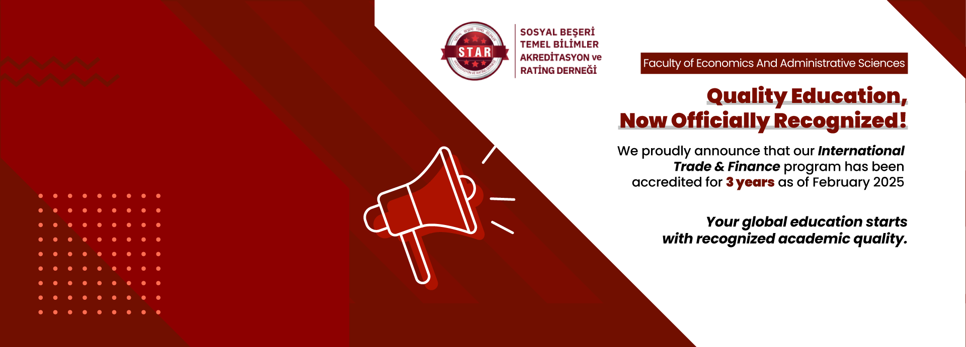 Department of International Trade and Finance Accredited by STARAK